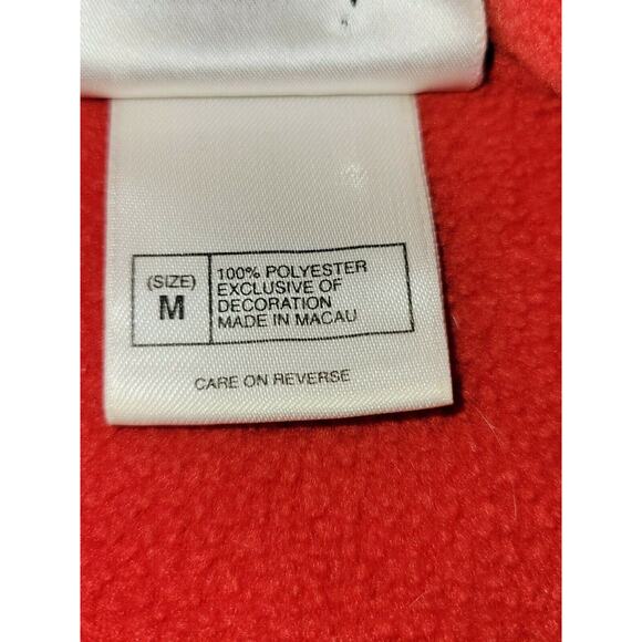 Walt Disney World Womens Medium Red Mickey Mouse Face Fleece Long Sleeve Sweater - Picture 8 of 8